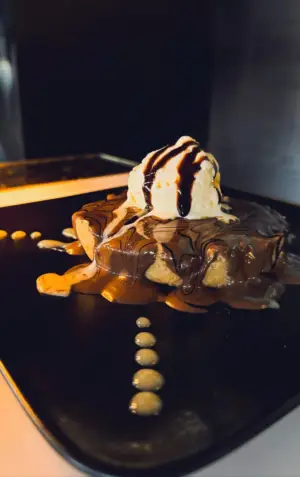 Cookies pan  with sauce of your choose
